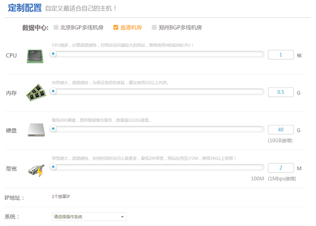 云主機的參數配置